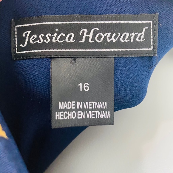 Jessica Howard Camo Print Dress With Pink Belt - Picture 3 of 4